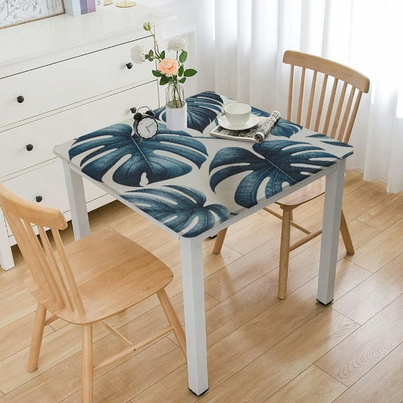 Awypu Tropical Leaf Palm Pattern Square Tablecloth Full Width Single-Sided Printing 100% Polyester Fibre 36*36
