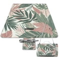 thumbnail image 1 of Awypu Vintage Palm Banana Leaves Square Outdoor Picnic Mat 58.3x58.3in, 1 of 6