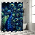 thumbnail image 1 of Awypu Vintage Peacock Feather Waterproof Shower Curtain for Bathroom Decoration, Various Sizes Available White, 1 of 7