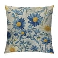 thumbnail image 1 of Awypu  Watercolor Flowers Throw Pillow Cover Blue Cornflower White Daisy Vintage Spring Blossom Cozy Square Cushion Case for Men Women Boys Girls Room Home Decor 18x18 Inch, 1 of 5