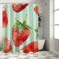 thumbnail image 1 of Awypu Watercolor Illustration of Strawberries on a Light Green Background Shower Curtain Set White, 1 of 7