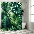 thumbnail image 1 of Awypu Waterproof Shower Curtain for Bathroom Palm Leaves Tropical Exotic Jungle Green Leaf Garden Branches White, 1 of 7