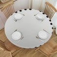 thumbnail image 1 of Awypu  White Baseball Stitches Round Tablecloth with Elastic Edged Red Softball Laces Fitted Table Cloths Cover Mat Washable Spill Proof Table Covers for Indoor outdoor Dinning Patio Table White, 1 of 7
