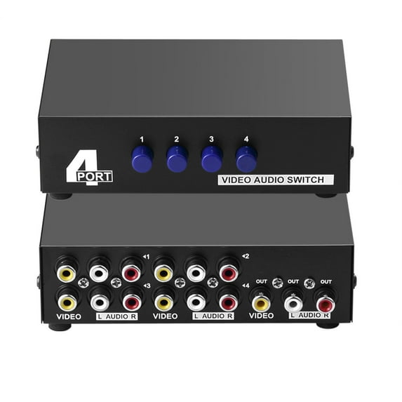 Ax Gear AV Switch Box 4 Input/1 Output Analog to Digital Converter