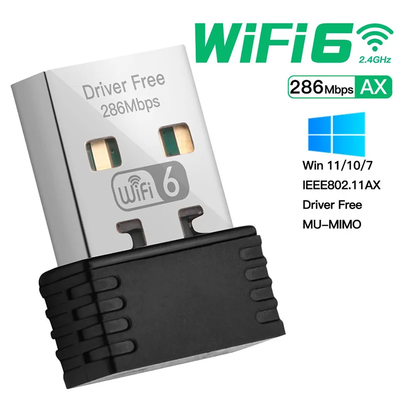 Ax286 WiFi 6 adapter 802.11ax 2.4GHz wireless free driver USB network ...