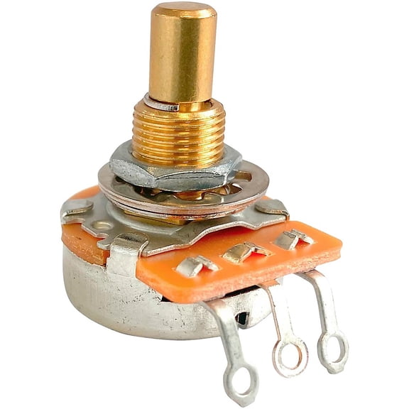 500K Audio Taper Solid 3/8" Shaft Medium 3/4" Length Potentiometer