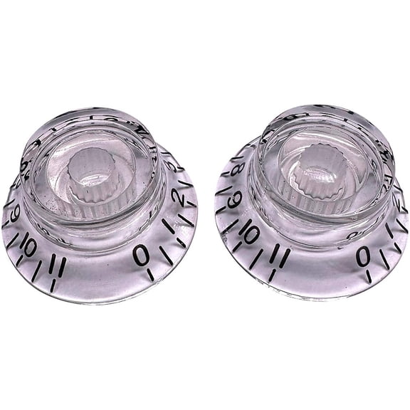 AxLabs Bell Knobs - These Go To 11 - 18 Spline (Set of 2) - Clear, Black