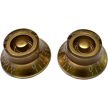 AxLabs Bell Knob That Goes To 11 (White Lettering) - 2 Pack Gold