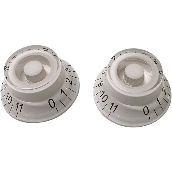 AxLabs Bell Knobs - These Go To 11 - 18 Spline (Set of 2) - White, Gold