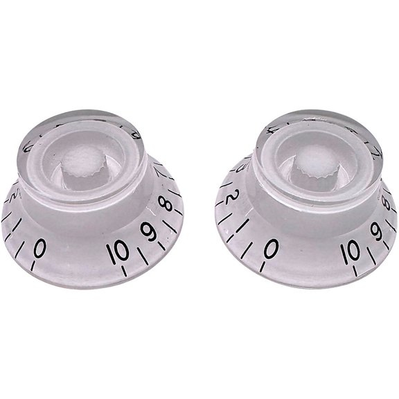 AxLabs Left Handed Bell Knob (Black Lettering) - 2 Pack White