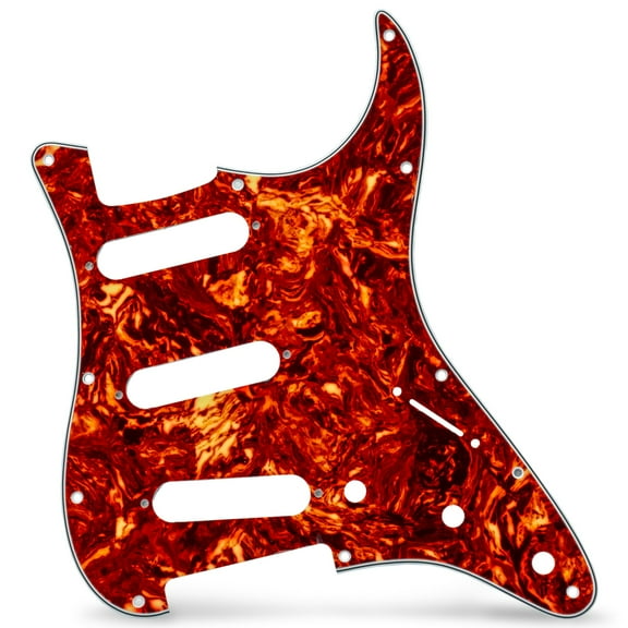 AxLabs Strat-style Blank Pickguard - S/S/S - 11-Hole, Red Tortoise
