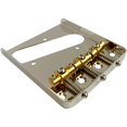 thumbnail image 1 of AxLabs Tele-Style Steel Plate Bridge with Brass Swivel Saddles Nickel, 1 of 1