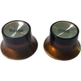 thumbnail image 1 of AxLabs Top Hat Knobs - Volume and Tone with White Lettering Aged Gold, 1 of 3