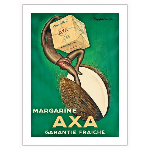Axa Margarine - Freshness Guarantee (Garantie Fraîche) - Vintage French Advertising Poster by Leonetto Cappiello c.1931 - Fine Art Matte Paper Print (Unframed) 18x24in
