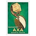 thumbnail image 1 of Axa Margarine - Freshness Guarantee (Garantie Fraîche) - Vintage French Advertising Poster by Leonetto Cappiello c.1931 - Fine Art Matte Paper Print (Unframed) 30x44in, 1 of 4