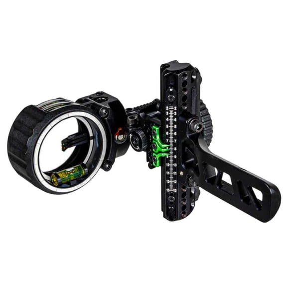 Axcel Driver Slider Sight with AccuStat II Scope, Micro 3 Pins, .010 Fiber, Stealth, Aluminum, Micro Deadstop (ADVR-B310-4AB)