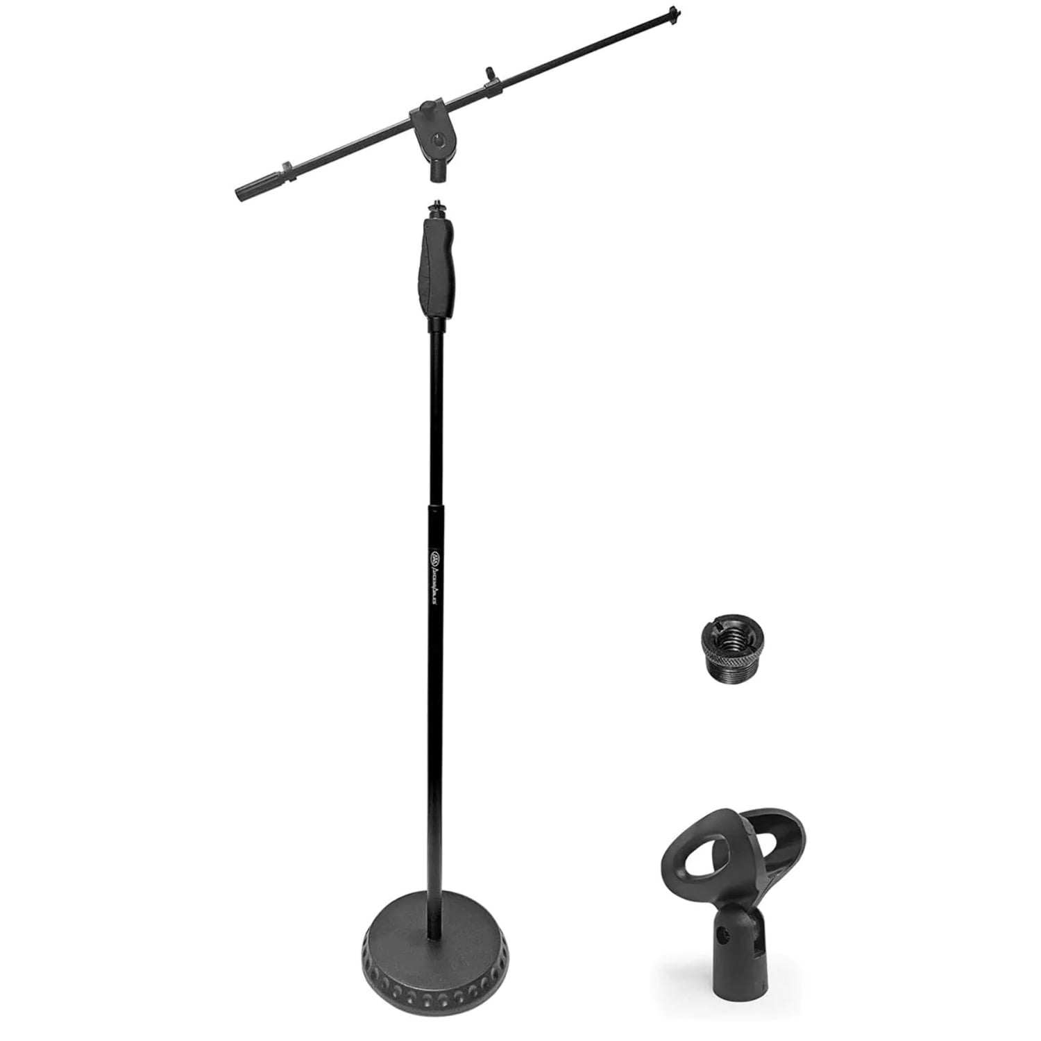 AxcessAbles One Hand Microphone Stand with Weighted Heavy Round Base
