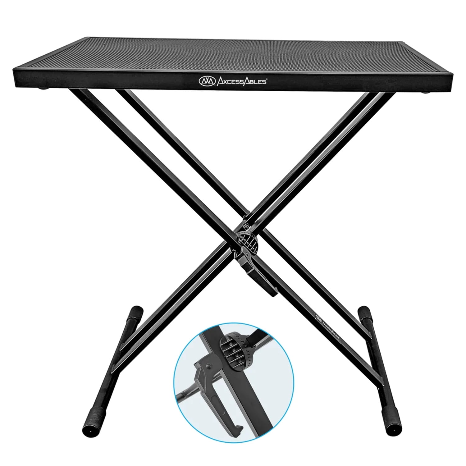 AxcessAbles Portable DJ Table Stand with DoubleX Braced Keyboard Stand