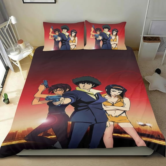 Axcn Cowboy Bebop The Movie Themed Bed Sheet Set Three Piece Set 36x75 In ches Comfortable And Skin Friendly Unique Design Creating A Star Studded Night Home Decor Gifts For Family Friends fans