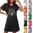 thumbnail image 1 of Axdhxbd Halloween Graphic Nightgown for Women Funny Ghost Print Short Sleeve Crew Neck Short Sleep Dress Loose Comfy Holiday Party Sleepwear Loungewear S, 1 of 6