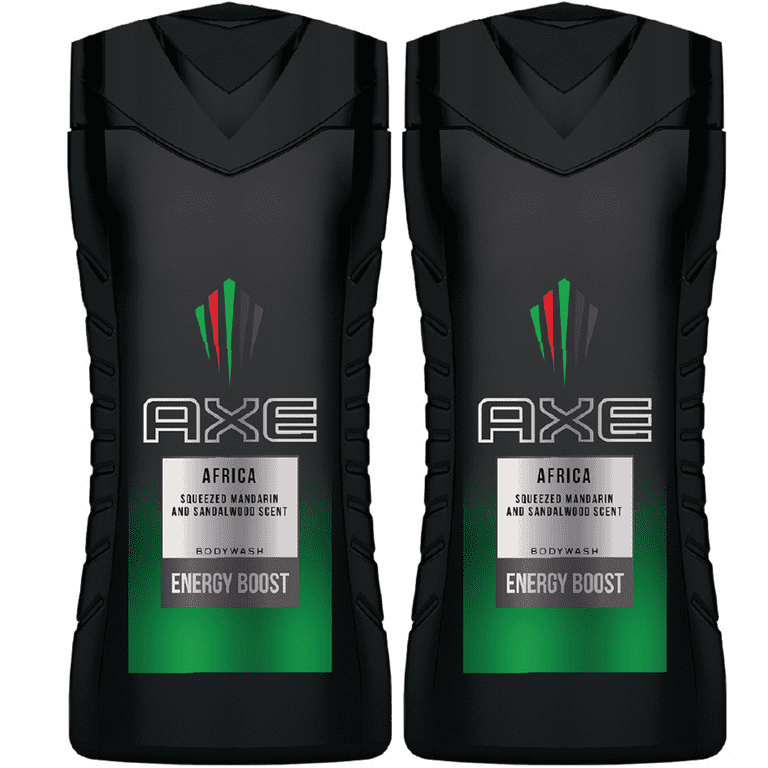 Axe Africa Squeezed Mandarin and Sandal Wood Energy Boost Scent Body Wash 250 ml- 8.45 fl oz., Each (2 Pack)