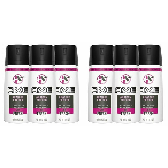 Axe Anarchy Body Spray Deodorant for Women, 4 Oz-6 Pack