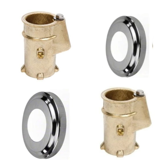 Axe 4-Inch Brass Inground Pool Anchor and Escutcheon Rail Set, 2-Pack