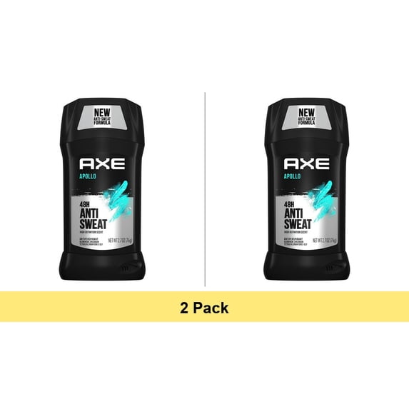 Axe Antiperspirant Deodorant Stick Apollo Sage & Cedarwood Men's 48 Hour Protection, 2.7 oz - 2 Pack