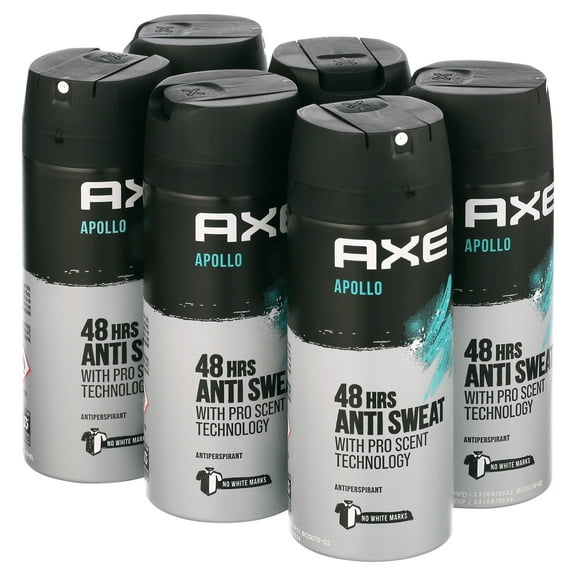 Axe Apollo Body Spray Deodorant For Men, 6 Pack, 150Ml