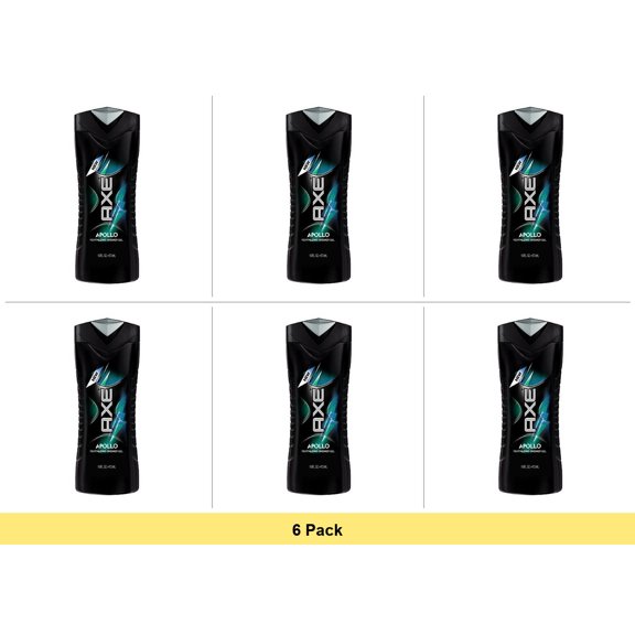 Axe Apollo Refreshing Long Lasting Men's Body Wash, Sage and Cedarwood, 16 fl oz - 6 Pack