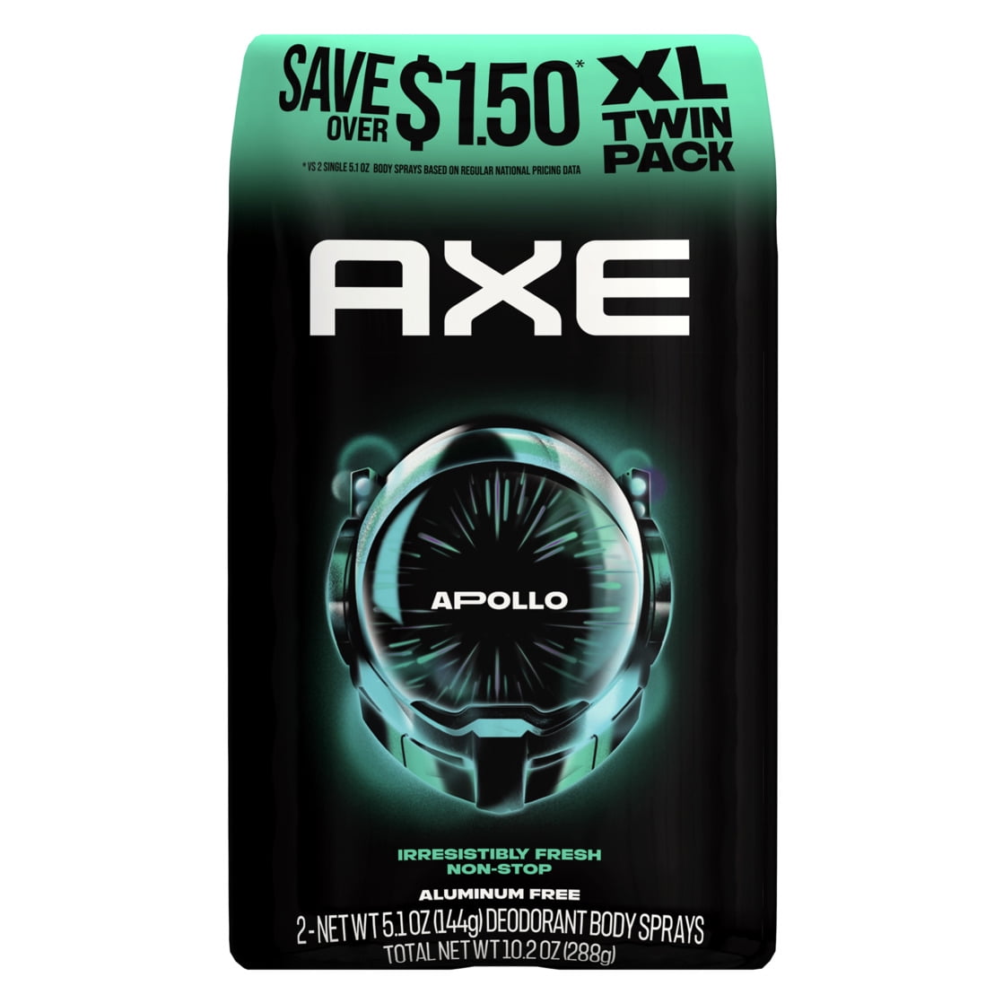 Axe Apollo Sage & Cedarwood Body Spray Deodorant for Men, 5.1 oz Twin Pack