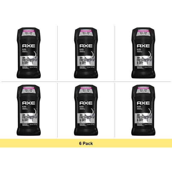 Axe Black All Day Dry Antiperspirant and Deodorant Stick, 2.7 Oz - 6 Pack Bundle