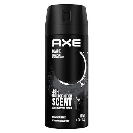 AXE Body Spray Deodorant for Men Black for Long Lasting Odor Protection Frozen Pear & Sandalwood Men's Deodorant Formulated Without Aluminum 4.0 oz