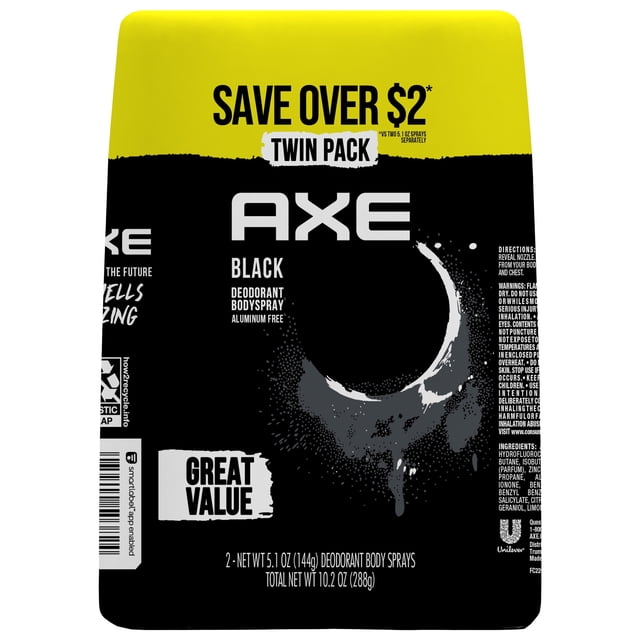 Axe Black Men's Body Spray Deodorant with Fine Fragrance, Frozen Pear ...