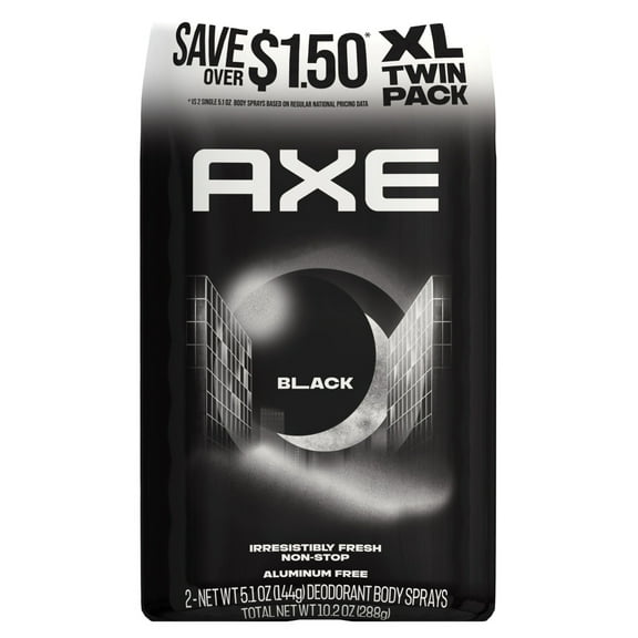Axe Black Frozen Pear & Sandalwood Body Spray Deodorant for Men, 5.1 oz Twin Pack