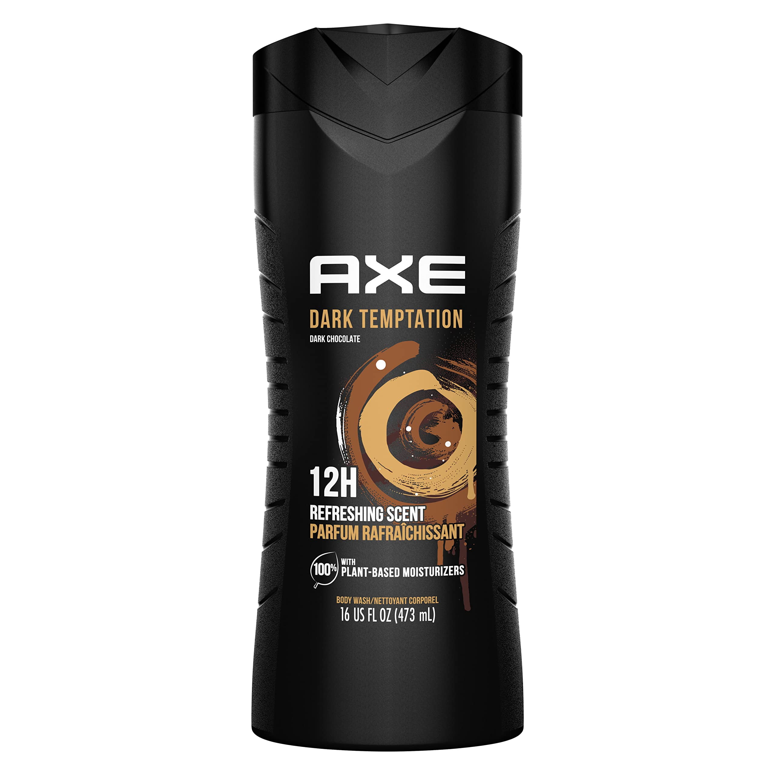 Axe Body Wash 12H Refreshing Scent Dark Temptation Dark Chocolate Men,S Body Wash With 100 Percent Plant-Based Moisturizers 16 Oz