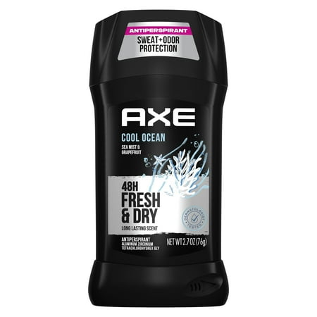 Axe Cool Ocean Long Lasting Men's Antiperspirant Deodorant Stick, Sea Mist and Grapefruit, 2.7 oz
