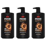 Axe Dark Temptation Body Wash for Men w/Pump Dark Chocolate Scent, 32 oz 1L- 3 Pack