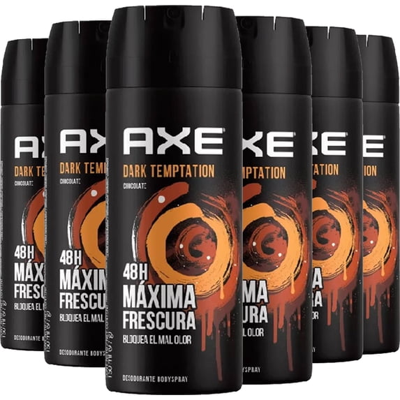 Axe Deodorant Body Spray for Men, Dark Temptation, 5.1 oz, 6 Pack