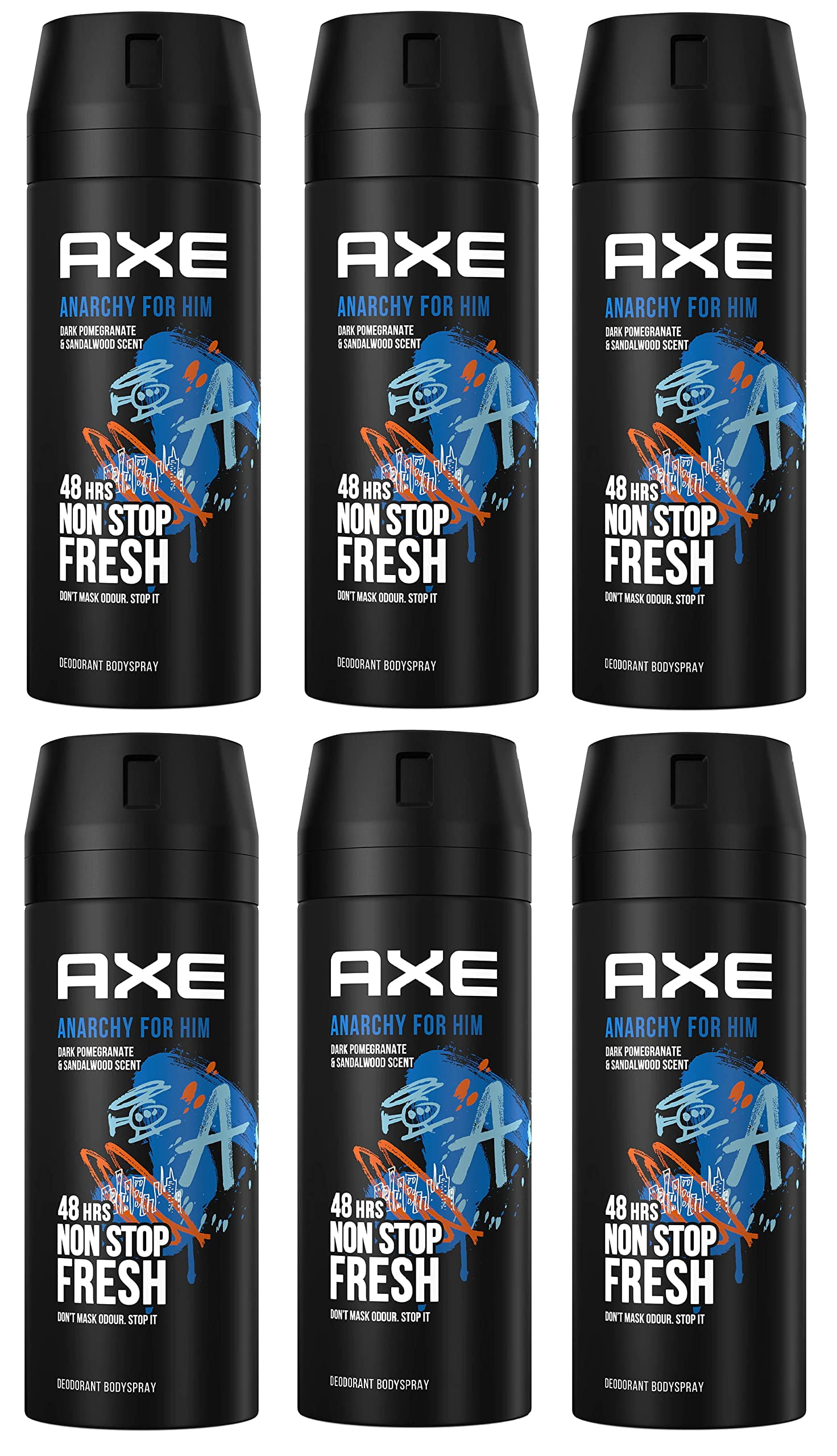 AXE Deodorant Body Spray Anarchy 150 Oz (Pack of 6)