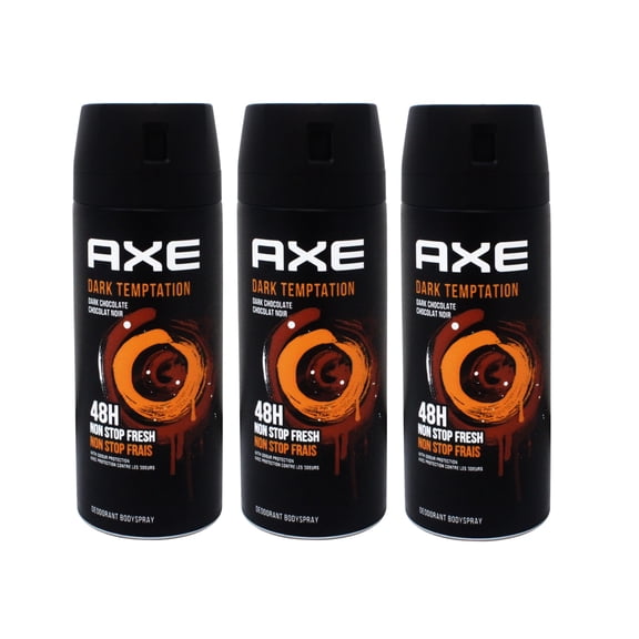 Axe Dark Temptation Deodorant Body Spray without Aluminum, 48h fresh, 5.07 OZ (150 ML) - 3 Pack