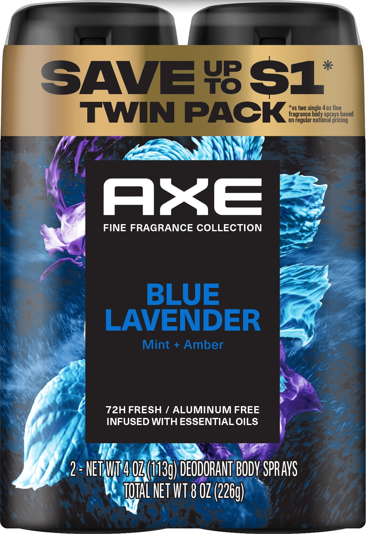 Axe Fine Fragrance Collection Deodorant Body Spray for Men Blue
