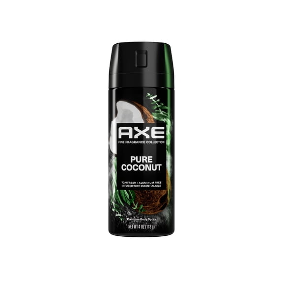 Axe Fine Fragrance Collection Deodorant Spray for Men, Pure Coconut Aluminum-Free, 4 oz