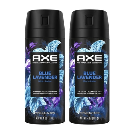 Axe Fine Fragrance Men's Deodorant Blue Lavender Aluminum Free Deodorant, 4 oz Twin Pack