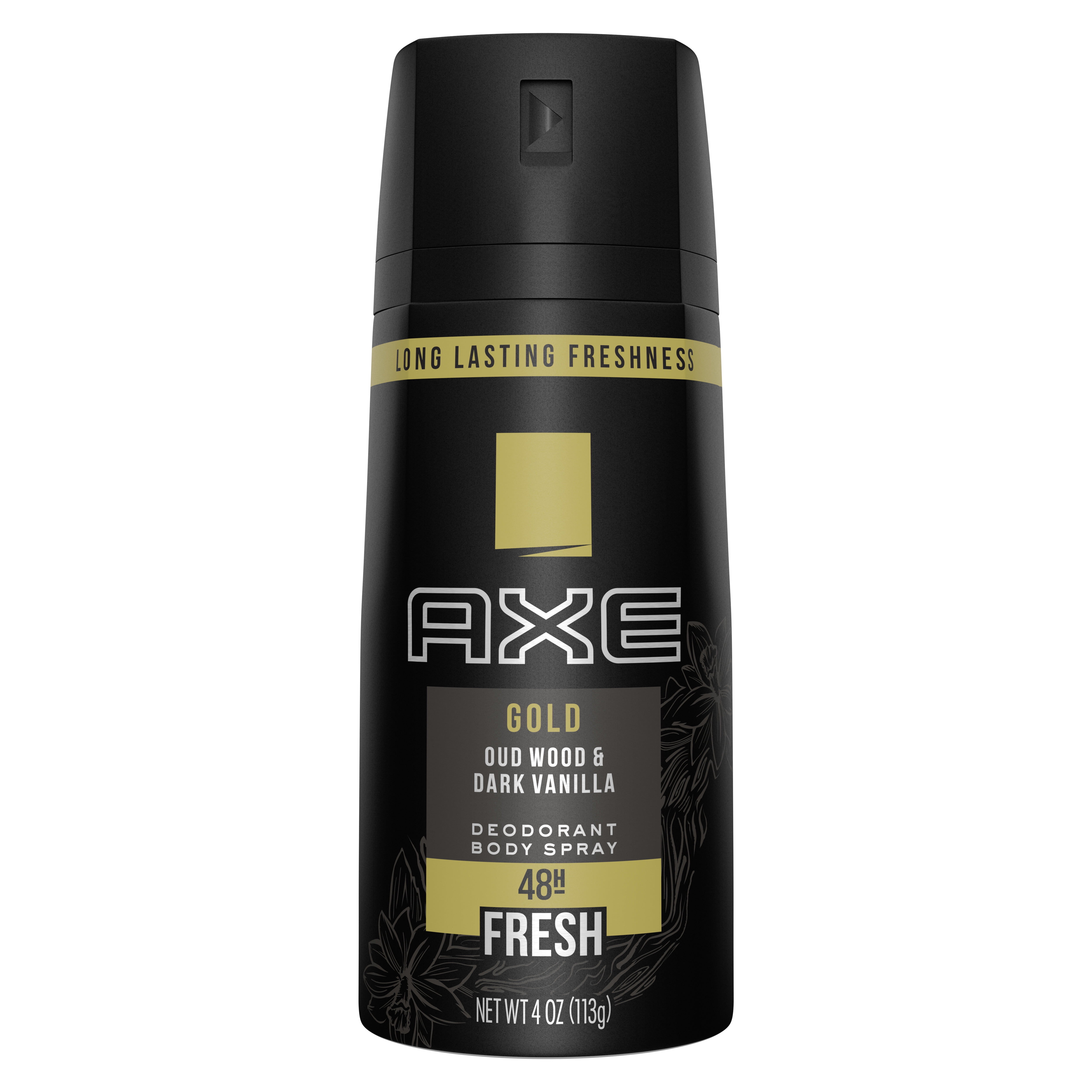 Axe Gold Body Spray for Men, 4 Oz (150ml) Oud Wood & Dark Vanilla 48H