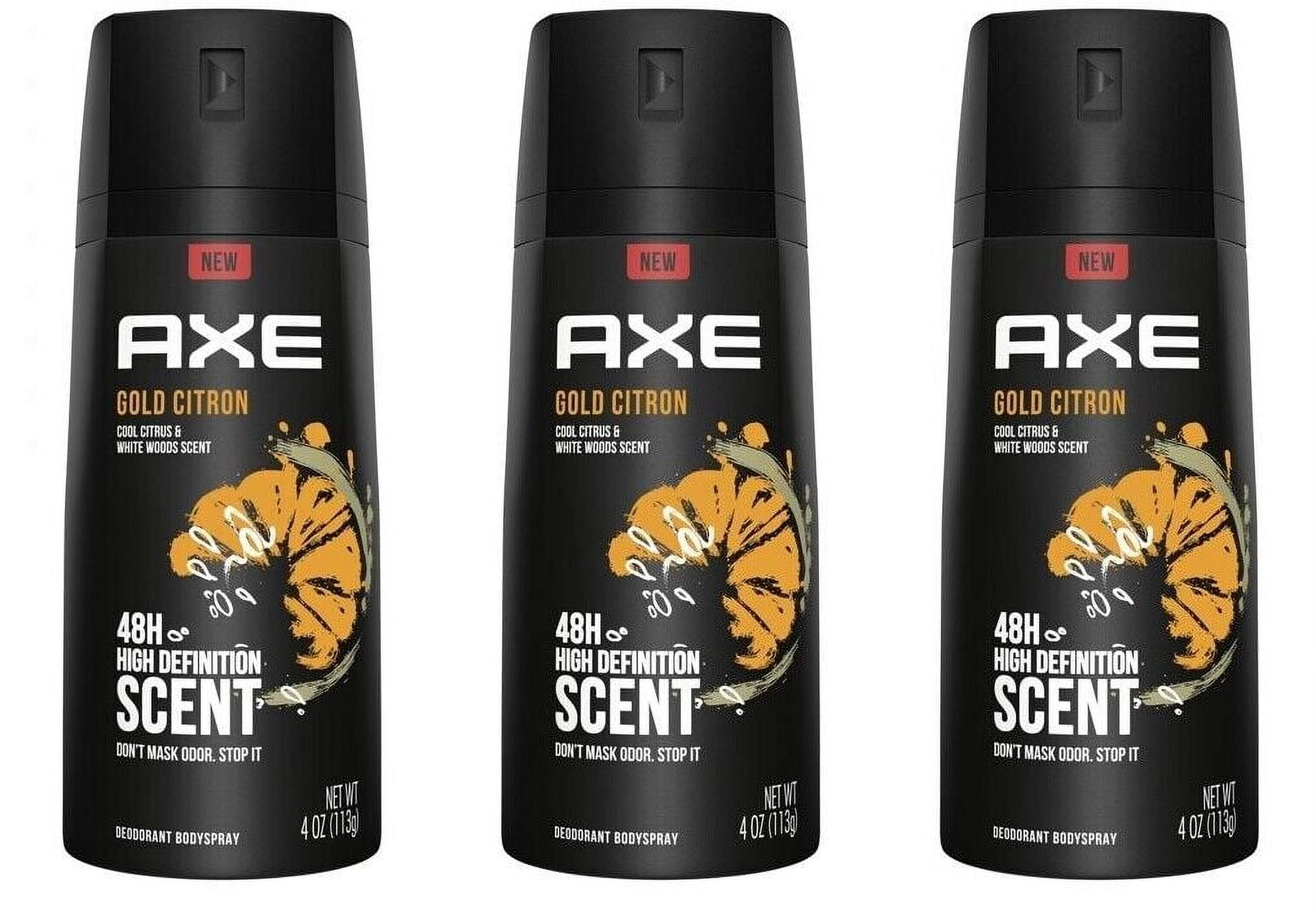Axe Gold Citron Deodorant Natural Body Spray Cool Citrus White Woods