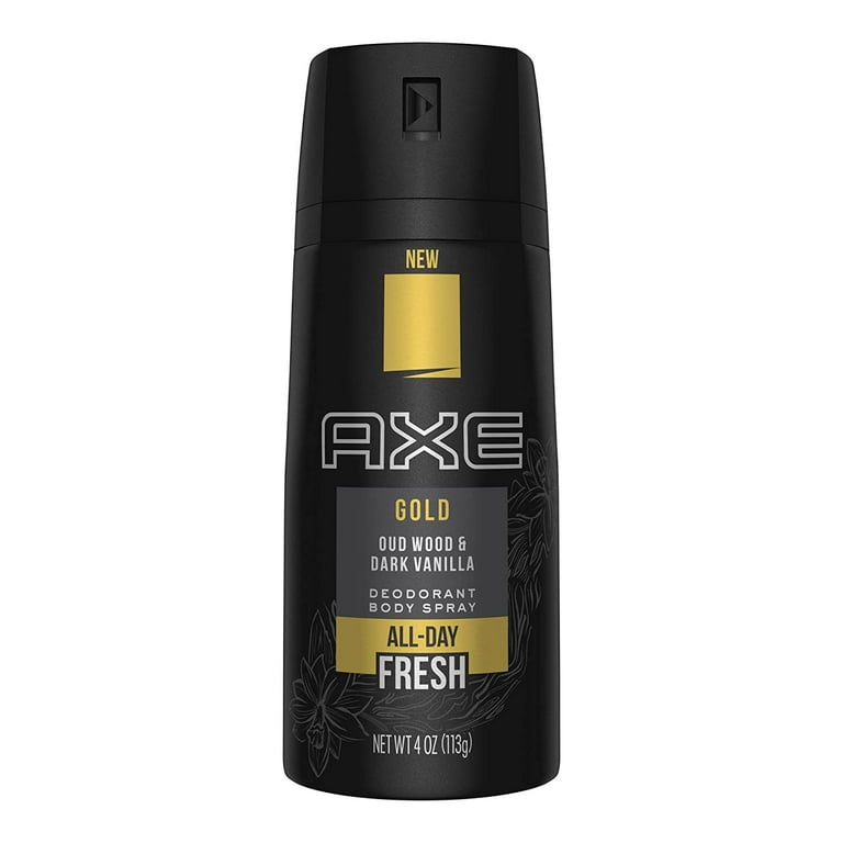 Axe Gold Oud Wood Vanilla Scent Fresh Deodorant Body Spray 4 oz
