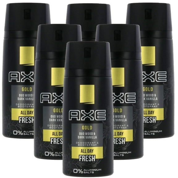 Axe Gold Oud and Vanilla Deodorant Spray Pack of 6