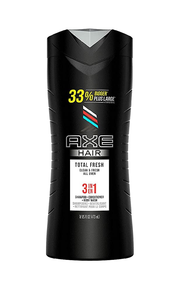 Axe Hair 3 in 1 Total Fresh Shampoo + Conditioner + Body Wash, 16 oz