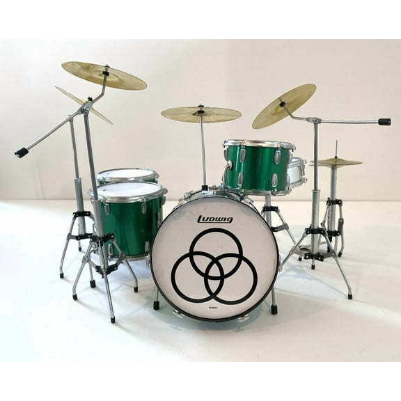 Axe Heaven Green Sparkle Ludwig Mini Drum Kit Replica Collectible JB-501